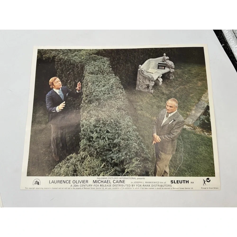 Vintage Sleuth Movie Lobby Cards 8x10 Printed In Great Britain Set Of 8 NM